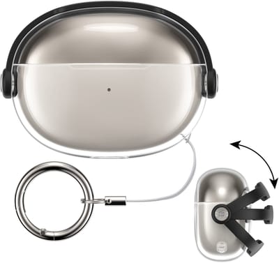 kwmobile transparante koptelefoonhoes voor Shokz OpenDots ONE - Hoesje van TPU met veiligheidssluiting - zwart / transparant