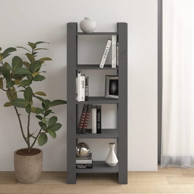 vidaXL - Boekenkast/kamerscherm - 60x35x160 - cm - massief - hout - grijs