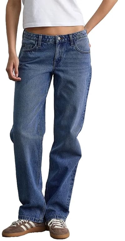 Noisy May Reggy Straight Fit Vi557mb Lage Taille Jeans Blauw 26 / 32 Vrouw