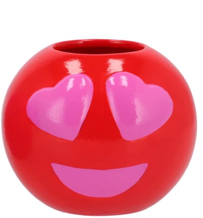 Smiley lovely red vaas 21x21x18cm