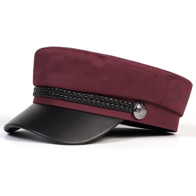 Unisex Witte Gesp Militaire Hoeden Platte Top Baseballpetten Voor Vrouwen Buiten Sporten Cadet Zonbescherming Hoed black