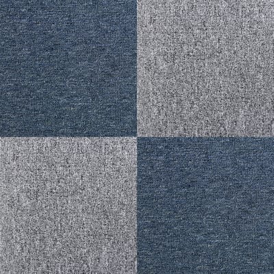 40 tapijttegels - storm blauw & platinum grijs - 50x50cm - 10m2 bundel
