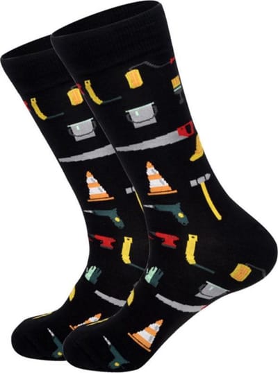 Sokken heren - zwart - print bouw  / werkbouw Maat 40-46
