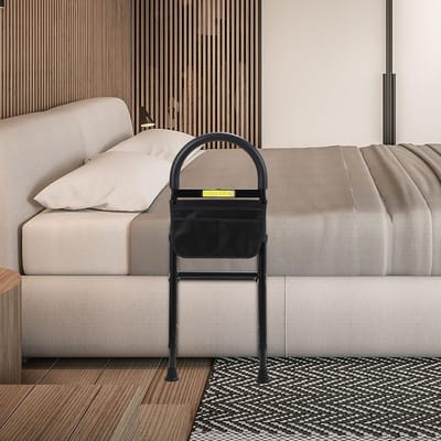 Opstahulp Bed - Hulp voor Senioren - Veilig Opstaan - Inclusief Sensorlicht - Verstelbaar Hoogte - Zwart