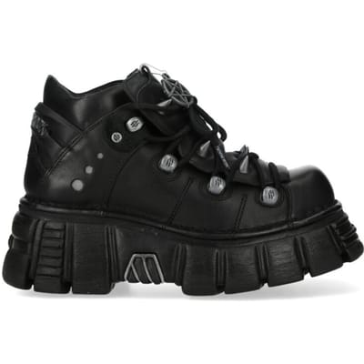 New Rock - Gothic Veterschoenen - ANKLE BOOT BLACK TOWER M-110N-S1 - EU36 tot EU47 - zwart