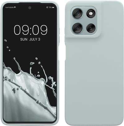 kwmobile telefoonhoesje geschikt voor Motorola Moto G56 5G - Hoesje met siliconen coating - Smartphone case in cool mint