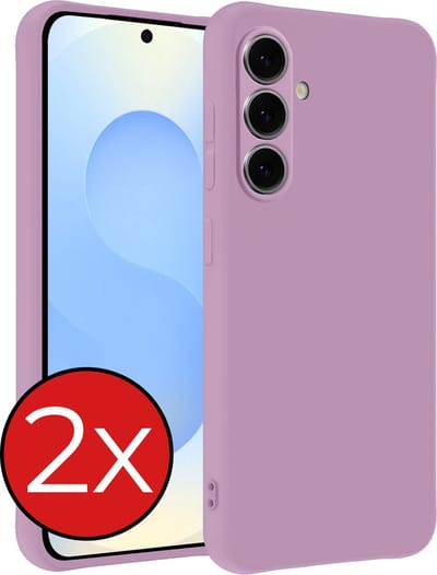 Hoesje - 2 Stuks - Geschikt voor Samsung Galaxy S25 - Sterk & Shockproof - Telefoonhoes - Back Cover - Case Siliconen - Telefoon Hoes - Lila