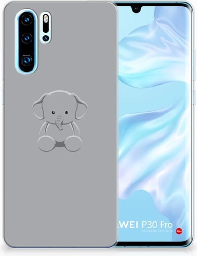 Huawei P30 Pro Telefoonhoesje met Naam Grijs Baby Olifant