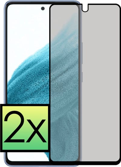 Screenprotector - 2 Stuks - Geschikt voor Samsung Galaxy A53 - Privacy Filter - Beschermglas - Gehard Glas - Tempered Glass - Screen Protector - Anti Spy - Full Display Cover
