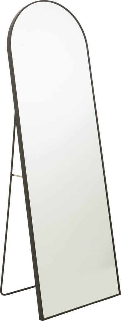 J-Line spiegel Op Voet Afgerond - glas/metaal - zwart - 50 x 150 cm