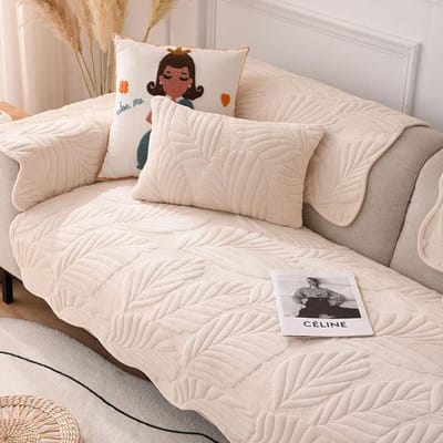 Housse de canapé en velours de lait chaud, housse de coussin de canapé douce et épaisse, antidérapante, Protection des meubles, nouvelle vente 70x70cm blanc