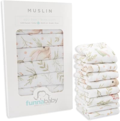 Chiffon doekjes voor pasgeborenen - 8 stuks - Dun en sneldrogend - Extra zachte 100% katoen - Washandje en handdoek voor 0-6 maanden