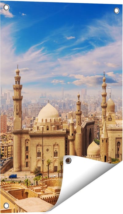 Gards Tuinposter Moskee in Cairo, Egypte - 40x60 cm - Tuindoek - Tuindecoratie - Wanddecoratie buiten - Tuinschilderij