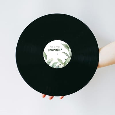 Vinylplaat - Lp - Vinyl plaat - Muziek cadeau - Peter vragen - Wil jij mijn peter zijn - Peter vragen cadeau - Peacelily design