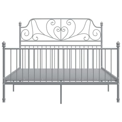 vidaXL - Bedframe - metaal - grijs - 160x200 - cm
