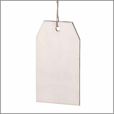 Houten labels - 120x70 mm - Houten Kaartjes - 24 stuks - Met Touwtje - Geschikt Voor Graveren