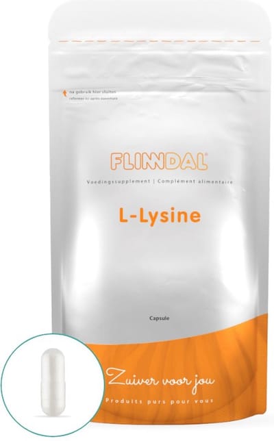 Flinndal L-Lysine - bevat 500 mg van het essentiële aminozuur lysine - 90 capsules