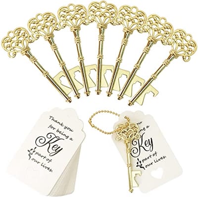 Vintage Skelet Sleutel Flesopeners – 60 Stuks voor Huwelijksgeschenken en Feestdecoraties