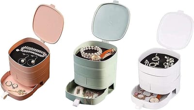 Juwelendoos Set - Opbergdoos Sieraden - Sieraden Organiseren - Vochtbestendig Materiaal - 12.5 cm - Wit