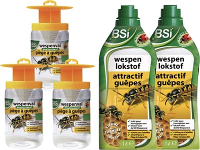 BSI Voordeel Set PRO wespenlokstof + 3 wespenvangers - wespenval - anti wesp - eco