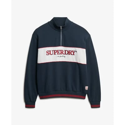 Superdry - Country Club sweatshirt met halve rits en losse pasvorm - Dames - Truien