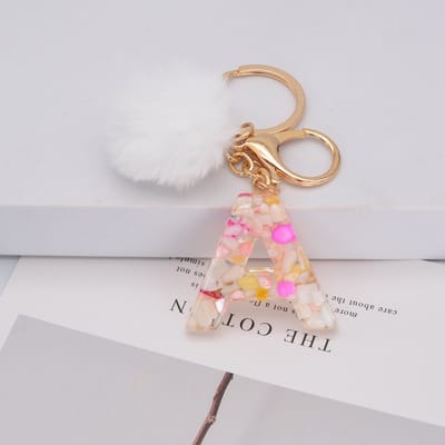 Letter Sleutelhanger A-Z – Luxe Initialen Sleutelhanger met Pompon & Kwastje – Tashanger voor Dames & Meisjes – Accessoire voor Sleutelbos, Handtas, Rugzak & Autosleutel – Persoonlijk Cadeau voor Vrouw, Moeder, Dochter & Vriendin