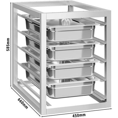 GGM Gastro Unterbaumodul mit 5 Einschüben - 450x660mm - GN & EN - für ArbeitstischeSerie ATK 700mm Tief