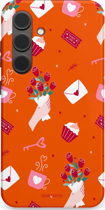 Casetastic Hoesje Geschikt voor Samsung S24 - Stijlvolle Beschermende Duo-layer Case - Valentijnsdag Feest