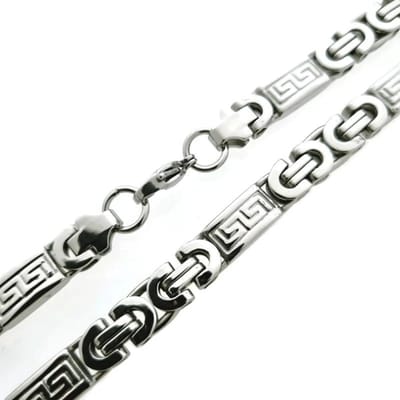 Aramat Jewels | Halskettingen | Opvallende Stalen Koningsketting - man | Zilverkleur / 55cm / 9mm |55cm | | Staal | Volwassenen | Verkleurd niet