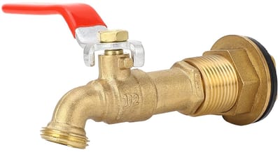 Allecto - Regentonkraan - Messing Kraan - Eenvoudig Te Installeren - Goud - Lekvrij - Voor Watertanks en Zwembaden - 1/2 Inch