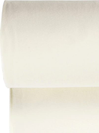 Boordstof Uni Rondgebreid 35 cm per Meter – Ecru – Elastische Boordstof voor Mouwen, Hals & Taille