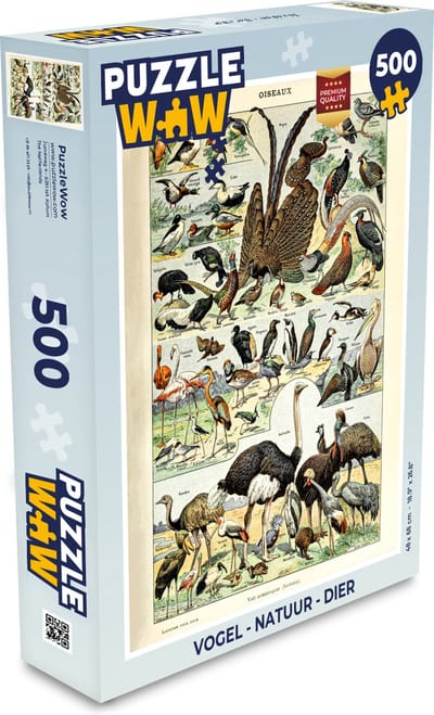 Puzzel Vogel - Natuur - Dieren - Vintage - Kunstwerk - Legpuzzel - Puzzel 500 stukjes