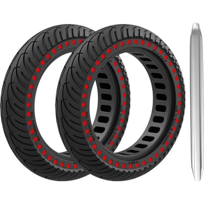 2 stuks 8,5 inch elektrische scooter massief rubberen band met montagegereedschap bandenlichter lekbestendig massief Type 1