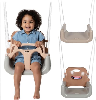 Kinderschommel - Babyschommel Peuterschommel - Binnen Buiten Spelen - 3-in-1 Verstelbaar - 22x31x50 CM - Perzik