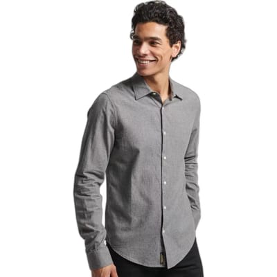 Overhemd Lange Mouw Superdry Chemise manches longues Cotton Smart bleu marine