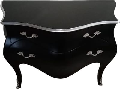 Barok luxe commode - zwart zilver