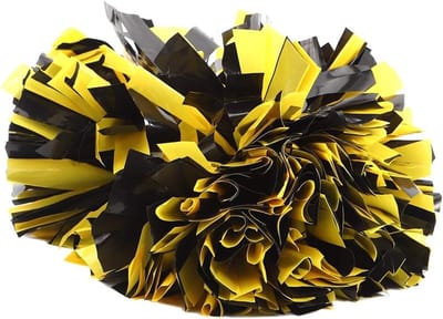 Herbruikbare Cheer Pompoms in Geel en Zwart met Comfortabele Grip voor Sportevenementen en Cheerleading