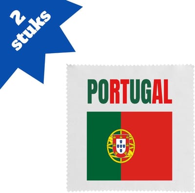 Akyol - portugal vlag brillendoekjes - Portugal - reizigers - verjaardagscadeau - souvenir - vakantie - kado - gift - geschenk - 17,8 bij 17,8 cm - 2 stuks