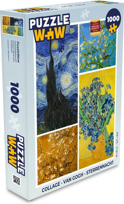 Puzzel Collage - Van Gogh - Sterrennacht - Legpuzzel - Puzzel 1000 stukjes volwassenen