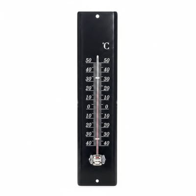 Thermometer Metaal Zwart - 30 cm - Voor Binnen en Buiten