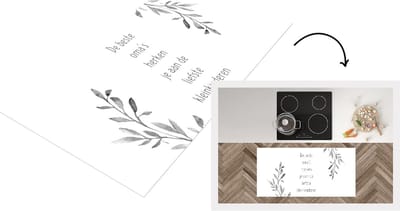 Keukenloper - Loper keuken - Moederdag cadeau - Oma -kind - Grootmoeder - zwart wit - 120x60 cm - Keukenloper vinyl