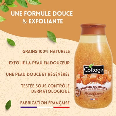 Natuurlijke Douche Scrub met Karamel Geur - Zachte Peeling Korrels - 270 ml