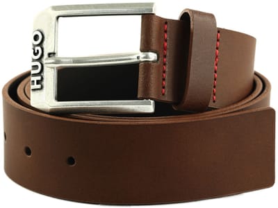HUGO Leren riem Gelio Sz40 Leather Belt W110 Medium Brown bruine