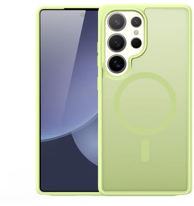 Dux Ducis Yind Geschikt voor Samsung Galaxy S25 Ultra hoesje – slanke backcover met magnetisch ondersteuning - Lime Groen