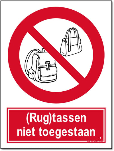 Rugtassen bord - Niet toegestaan - Forex - 30 x 40 cm - Weerbestendig