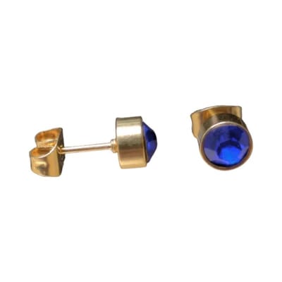 Aramat Jewels | Oorbellen | Donker blauwe Zirkonia Oorbellen - 6mm | | | |6mm | Staal | Kinderen, Volwassenen | Verkleurd niet