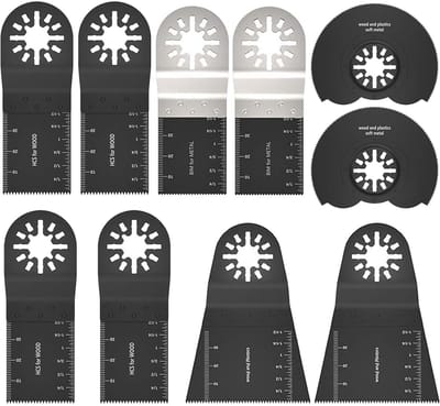 Dailygoods - Zaagbladenset - Multitool Zaagbladen - 10 Stuks - Zwart - Hout en Kunststof - Precisiezaagbladen - Geschikt voor Hobbyisten en Klussers