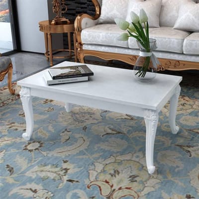Salontafel Hoogglans - Woonkamertafel - Meubels Plaatsen - Klassiek Decor - 100 x 60 cm - Wit