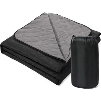 Couverture de Camping en polaire matelassée résistante à l'eau, couverture de stade pour Camping en plein air, parc de pique-nique noir