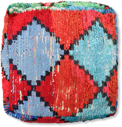 Poufs&Pillows Marokkaans kelim vloerkussen - Uniek en handgemaakt - 60x60x20 CM - Gevuld geleverd - Kleurrijk palletkussen - K1232